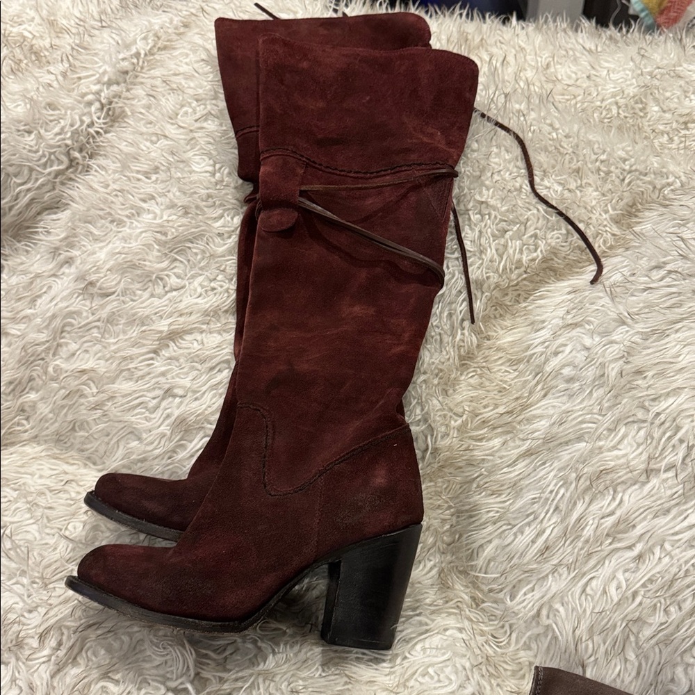 Freebird by Steven Burgundy Over the Knee Boots